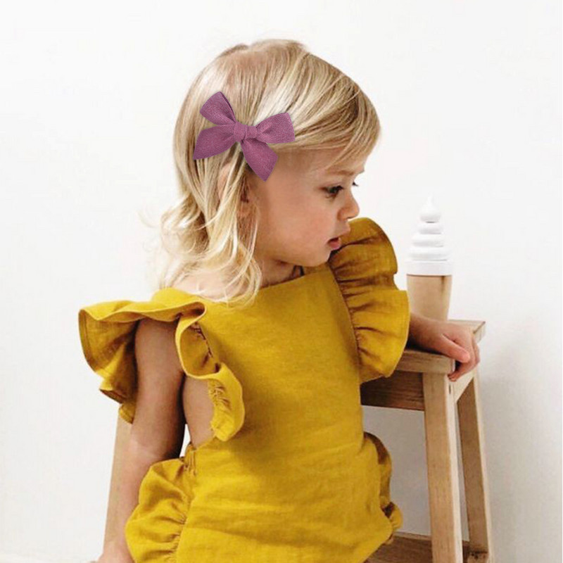 4 vnt. / rinkinys Kūdikių kieto lanko plaukų segtukai mieloms merginoms Medvilniniai plaukų segtukai Boutique Barrettes Saugūs galvos apdangalai Vaikų plaukų aksesuarai