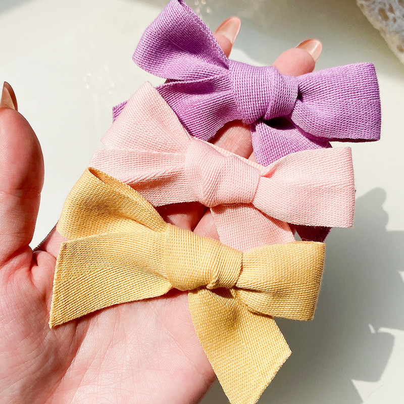 4 vnt. / rinkinys Kūdikių kieto lanko plaukų segtukai mieloms merginoms Medvilniniai plaukų segtukai Boutique Barrettes Saugūs galvos apdangalai Vaikų plaukų aksesuarai