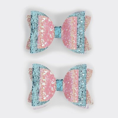 2 buc. 3 inch paiete amestec de culori drăguțe funde de Crăciun agrafe de păr lucrate manual cu sclipici accesorii femei fete copii barete minunate