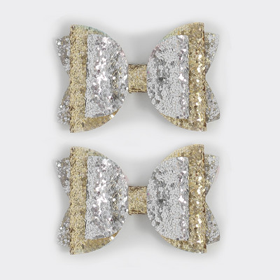 2 buc. 3 inch paiete amestec de culori drăguțe funde de Crăciun agrafe de păr lucrate manual cu sclipici accesorii femei fete copii barete minunate