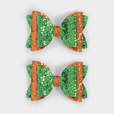 2 buc. 3 inch paiete amestec de culori drăguțe funde de Crăciun agrafe de păr lucrate manual cu sclipici accesorii femei fete copii barete minunate