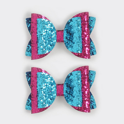 2 buc. 3 inch paiete amestec de culori drăguțe funde de Crăciun agrafe de păr lucrate manual cu sclipici accesorii femei fete copii barete minunate