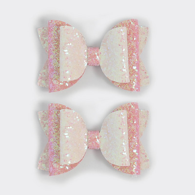 2 buc. 3 inch paiete amestec de culori drăguțe funde de Crăciun agrafe de păr lucrate manual cu sclipici accesorii femei fete copii barete minunate