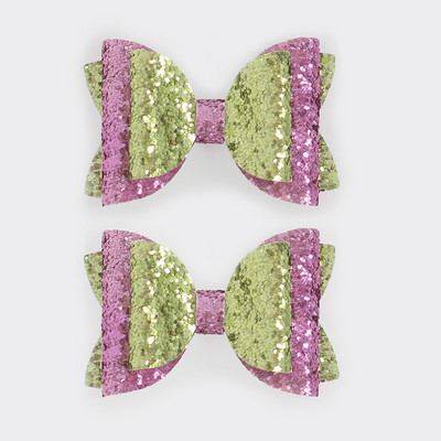 2 buc. 3 inch paiete amestec de culori drăguțe funde de Crăciun agrafe de păr lucrate manual cu sclipici accesorii femei fete copii barete minunate