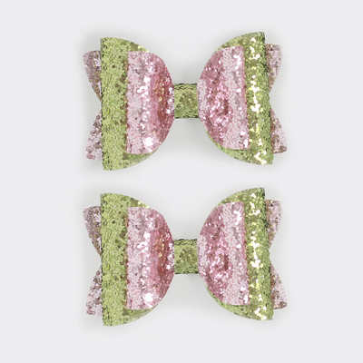 2 buc. 3 inch paiete amestec de culori drăguțe funde de Crăciun agrafe de păr lucrate manual cu sclipici accesorii femei fete copii barete minunate