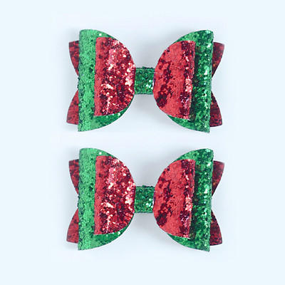 2 buc. 3 inch paiete amestec de culori drăguțe funde de Crăciun agrafe de păr lucrate manual cu sclipici accesorii femei fete copii barete minunate