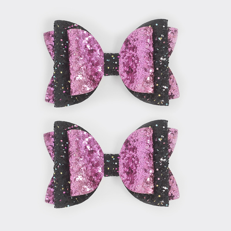 2 buc. 3 inch paiete amestec de culori drăguțe funde de Crăciun agrafe de păr lucrate manual cu sclipici accesorii femei fete copii barete minunate