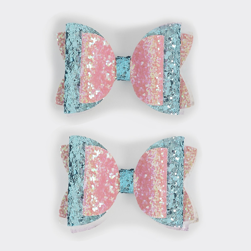 2 buc. 3 inch paiete amestec de culori drăguțe funde de Crăciun agrafe de păr lucrate manual cu sclipici accesorii femei fete copii barete minunate