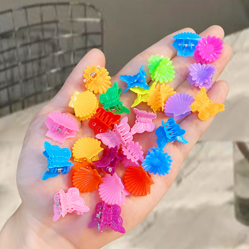 30 vnt./pak. Naujas mielas mišrios spalvos drugelis mini plaukų segtukai plaukų papuošalai plaukų nagai vaikų madingi plaukų aksesuarai