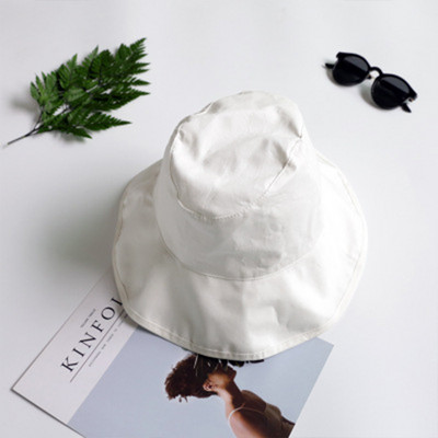 Dámsky klobúk, letný, so širokým okrajom, rybársky klobúk, skladací, dámsky, jednofarebný, bavlnený, okrúhly, slnečný klobúk pre dievčatá
