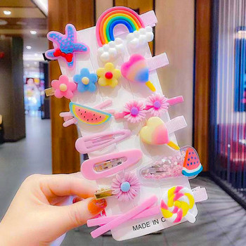 2022 Νέα 14 τμχ/σετ Παιδική φουρκέτα Κοριτσίστικη φουρκέτα Κορέα Cute Princess Flower Teenager Side Clip Bangs Small Clip