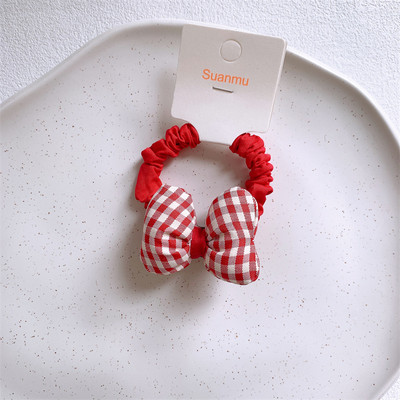 2022. Nova modna korejska slatka princeza Ukosnice s kravatom Dječja slatka crvena karirana mašna Gumica za kosu Uže za kosu Dodaci za kosu