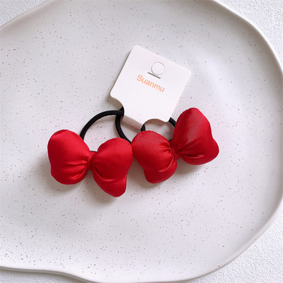 2022. Nova modna korejska slatka princeza Ukosnice s kravatom Dječja slatka crvena karirana mašna Gumica za kosu Uže za kosu Dodaci za kosu