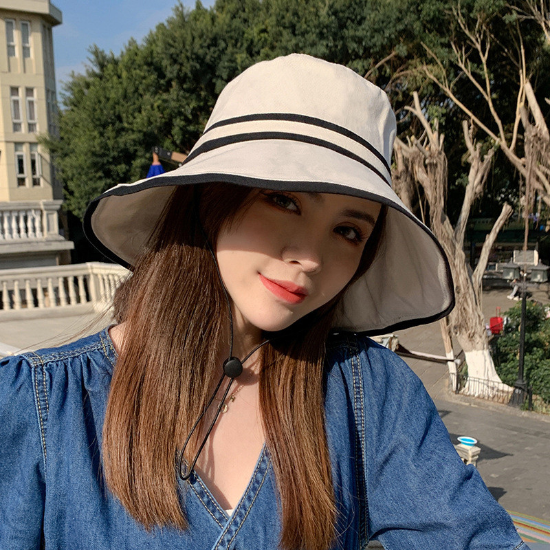 Pălărie de vară pentru femei, cu dungi, din bumbac moale, cu boruri largi, pălării de soare pentru doamne, fete, șapcă Panama casual în aer liber