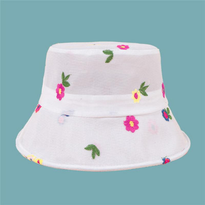 2021 Four Seasons Virághímzés Pamut Vödörsapka Halászsapka szabadtéri utazási napsapka nőknek 79