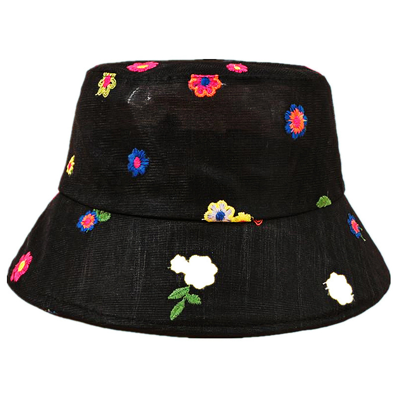 2021 Four Seasons Virághímzés Pamut Vödörsapka Halászsapka szabadtéri utazási napsapka nőknek 79