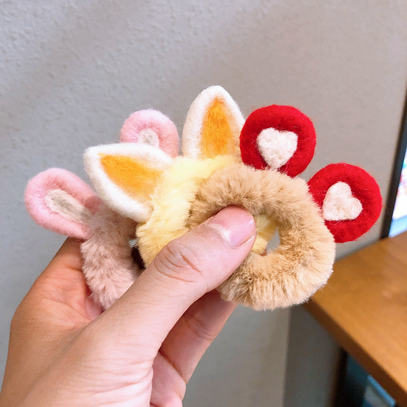 1 buc inel drăguț de păr urechi de iepure cap frânghie broască toc de păr accesorii de păr pentru femei fete inele de păr din desene animate