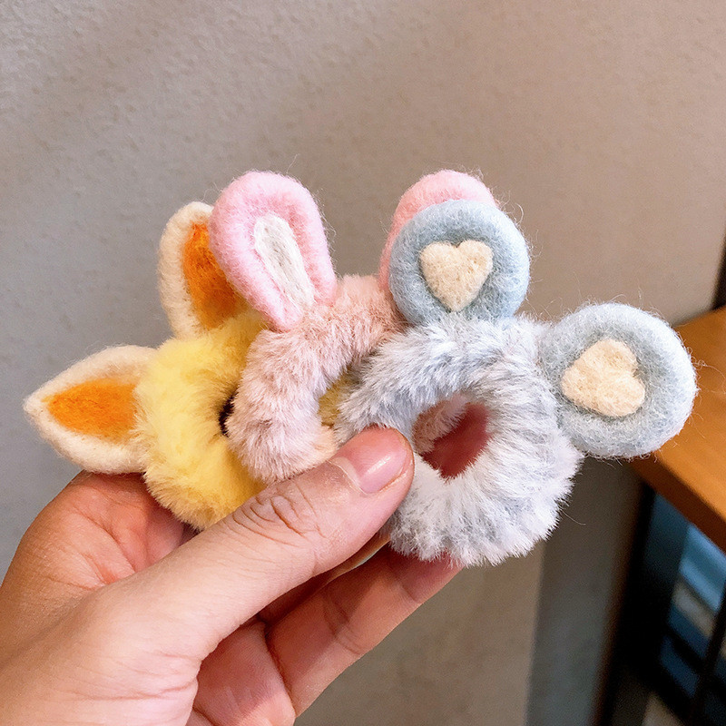 1 buc inel drăguț de păr urechi de iepure cap frânghie broască toc de păr accesorii de păr pentru femei fete inele de păr din desene animate