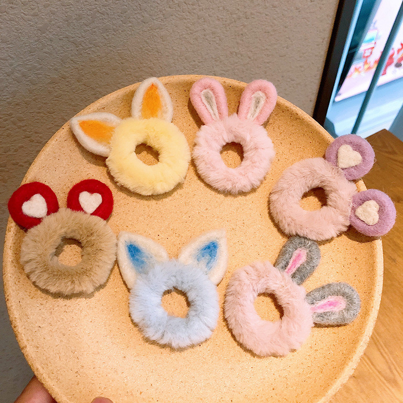 1 buc inel drăguț de păr urechi de iepure cap frânghie broască toc de păr accesorii de păr pentru femei fete inele de păr din desene animate