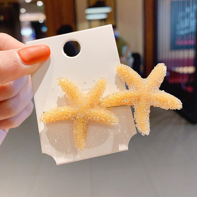 2 DB Lány Hajtű Cukorka Színes Tengeri csillag Hajtű Oldalsó Csipesz frufru Csip Aranyos Diák fejdísz Haj Kiegészítők Szós kacsacsőrű kapocs