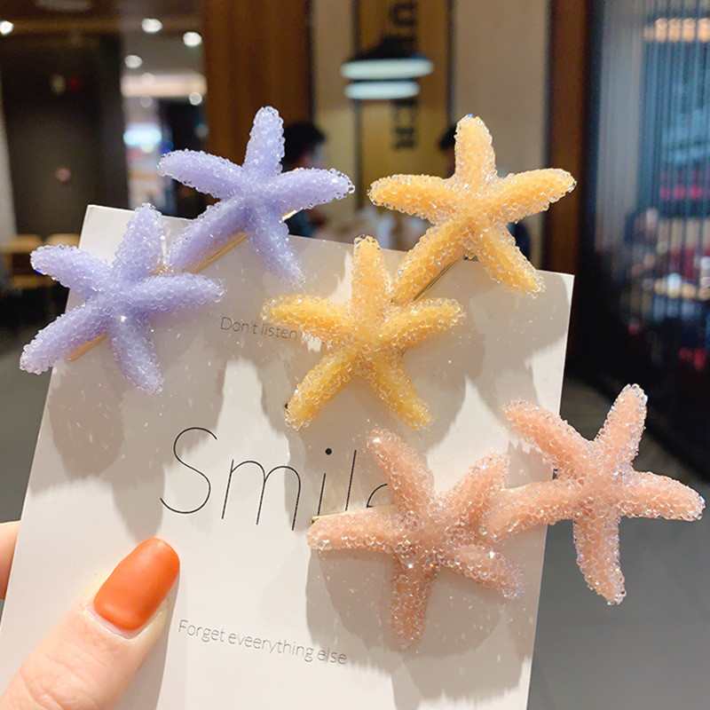 2 DB Lány Hajtű Cukorka Színes Tengeri csillag Hajtű Oldalsó Csipesz frufru Csip Aranyos Diák fejdísz Haj Kiegészítők Szós kacsacsőrű kapocs