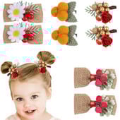 2 bucăți de agrafă de păr cu fundă florală de in pentru fetiță, minge de pluș, agrafe cu flori de margarete, accesorii pentru păr pentru copii.