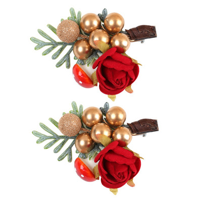 2 bucăți de agrafă de păr cu fundă florală de in pentru fetiță, minge de pluș, agrafe cu flori de margarete, accesorii pentru păr pentru copii.