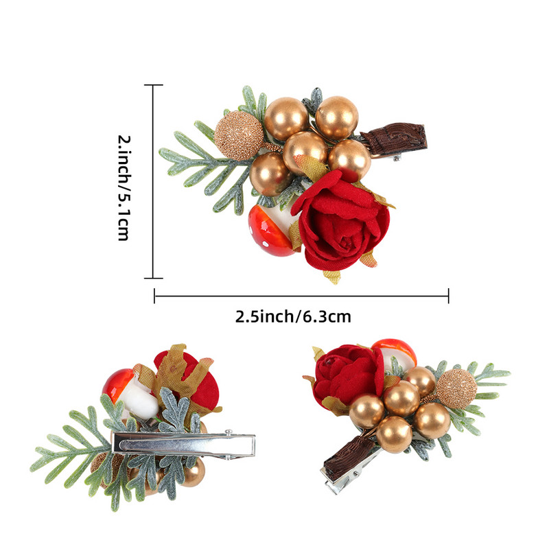 2 bucăți de agrafă de păr cu fundă florală de in pentru fetiță, minge de pluș, agrafe cu flori de margarete, accesorii pentru păr pentru copii.