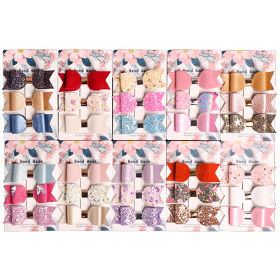 3db Sellő 9x3cm Haj masnik Csillogó hajcsat Rose Gold Csillogó bőr csinos fejpánt Hajtűk Princess Party fejdísz