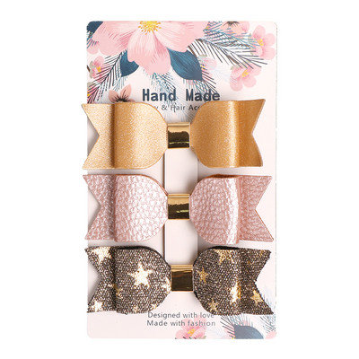 3 komada sirena 9x3 cm mašne za kosu Svjetlucava kopča za kosu Ružičasto zlato Svjetlucava kožna lijepa traka za glavu Ukosnice Princess Party ukras