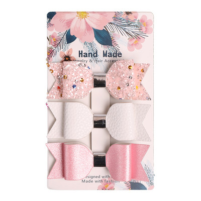 3 komada sirena 9x3 cm mašne za kosu Svjetlucava kopča za kosu Ružičasto zlato Svjetlucava kožna lijepa traka za glavu Ukosnice Princess Party ukras