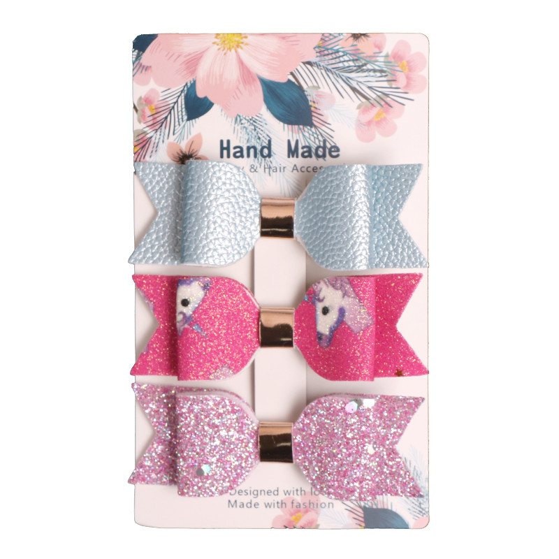 3 komada sirena 9x3 cm mašne za kosu Svjetlucava kopča za kosu Ružičasto zlato Svjetlucava kožna lijepa traka za glavu Ukosnice Princess Party ukras