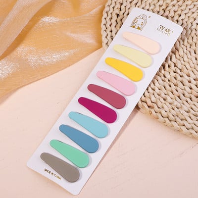 10 bucăți/set Candy Color Snap BB Agraf de păr Breton simplu Toaletă Femei Fată Accesorii pentru păr Agrafă de păr mată Grip pentru păr
