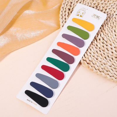 10 bucăți/set Candy Color Snap BB Agraf de păr Breton simplu Toaletă Femei Fată Accesorii pentru păr Agrafă de păr mată Grip pentru păr