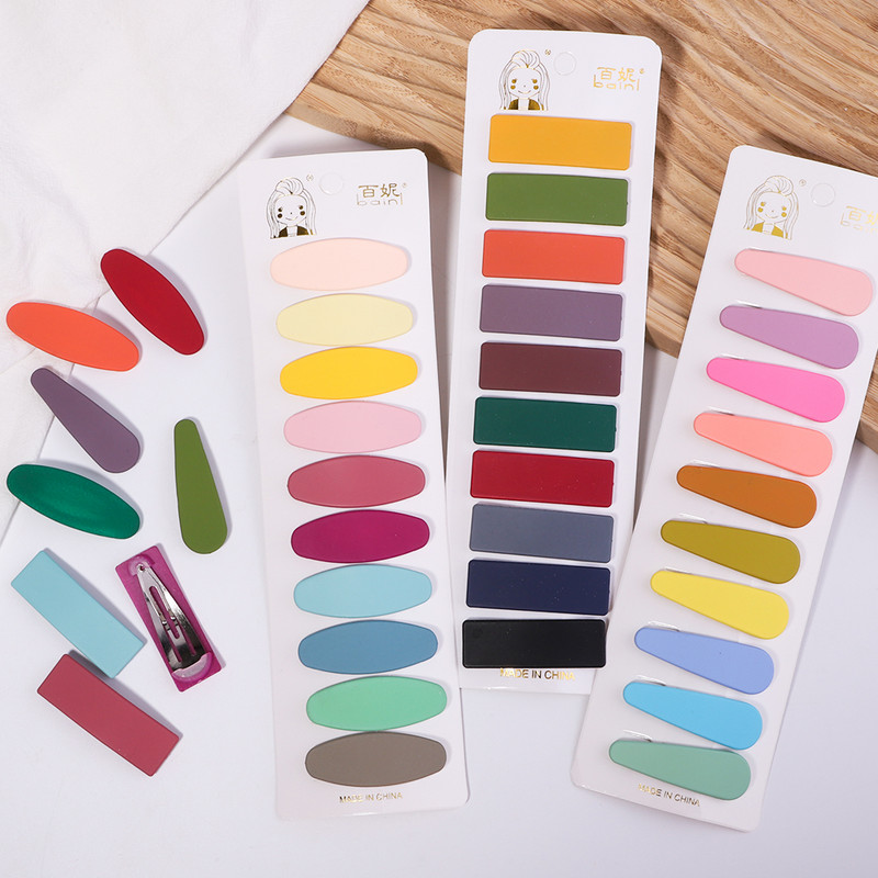 10 bucăți/set Candy Color Snap BB Agraf de păr Breton simplu Toaletă Femei Fată Accesorii pentru păr Agrafă de păr mată Grip pentru păr