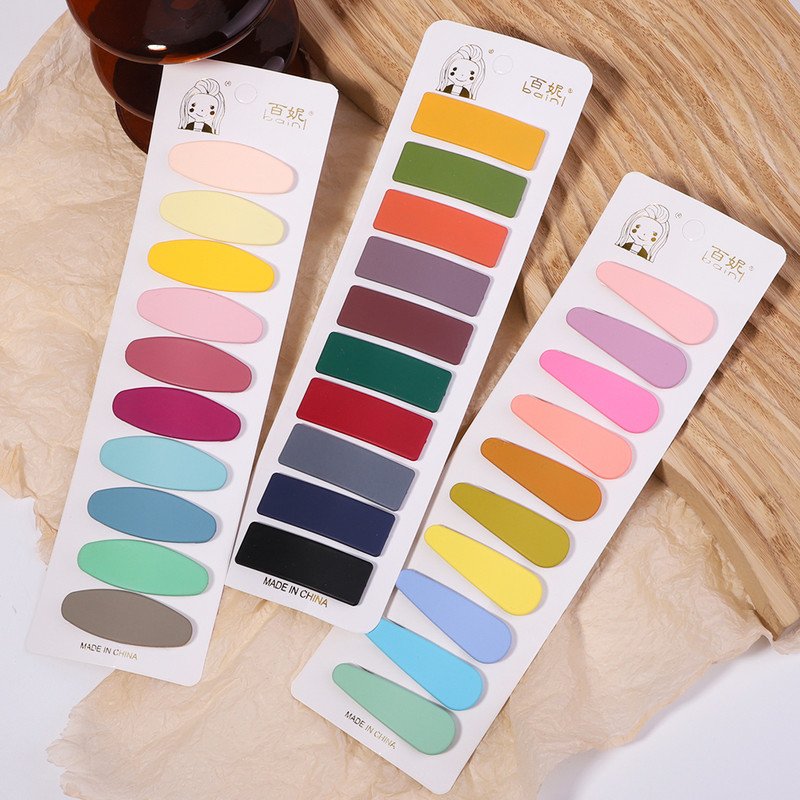 10 bucăți/set Candy Color Snap BB Agraf de păr Breton simplu Toaletă Femei Fată Accesorii pentru păr Agrafă de păr mată Grip pentru păr