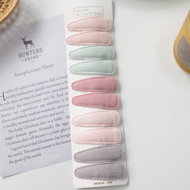 10 bucăți/set drăguț agrafe de păr coreeană carouri din țesătură solidă dantelă Daisy BB Clip pentru fete copii agrafe accesorii de păr