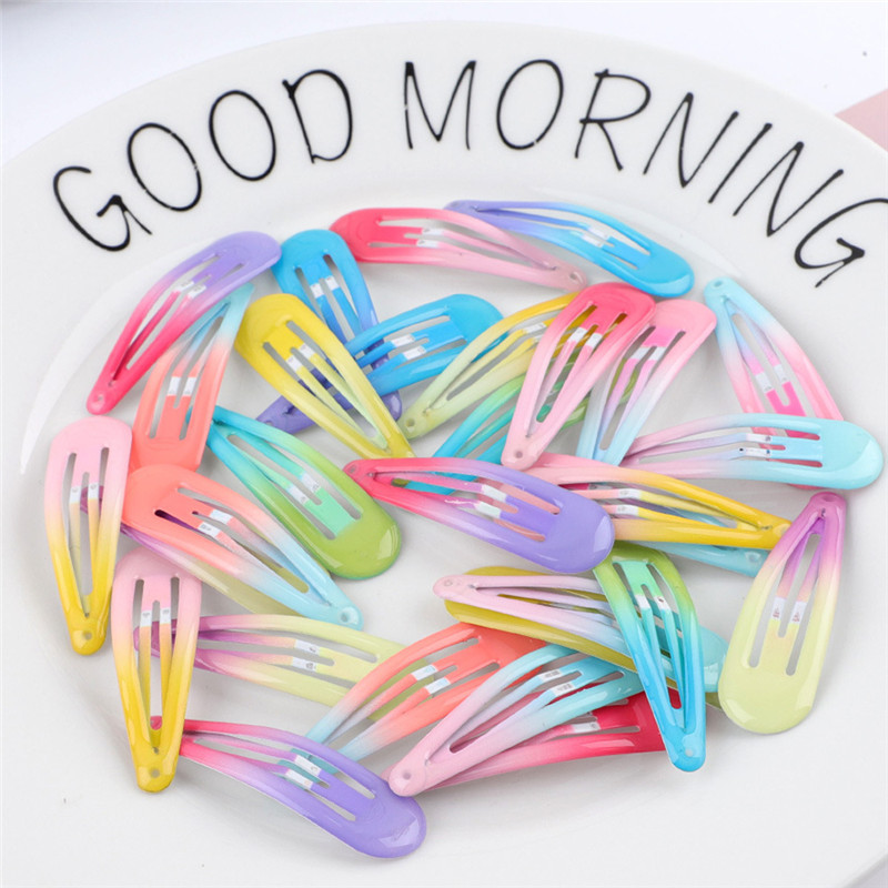 20 db/tétel Színátmenetes cukorka dupla színű hajtű Koreai divat női hajkiegészítők édes BB hajcsattok lányok fejdísz fejfedő