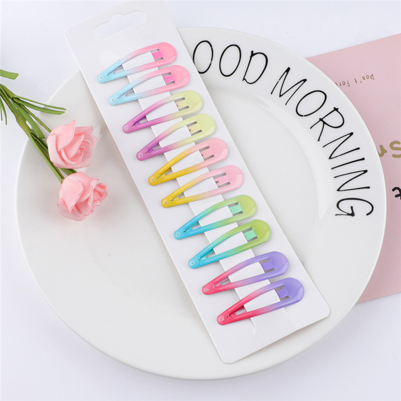 20 db/tétel Színátmenetes cukorka dupla színű hajtű Koreai divat női hajkiegészítők édes BB hajcsattok lányok fejdísz fejfedő