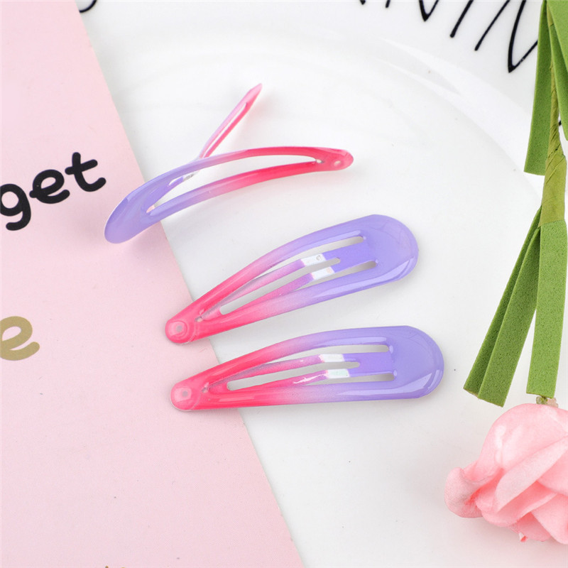 20 db/tétel Színátmenetes cukorka dupla színű hajtű Koreai divat női hajkiegészítők édes BB hajcsattok lányok fejdísz fejfedő