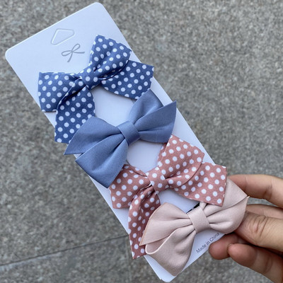 4 bucăți/set 2021 noi agrafe de păr drăguțe pentru fete mici, fundite de păr cu puncte, agrafe pentru copii, agrafe de păr metalice pentru copii, accesorii kawaii