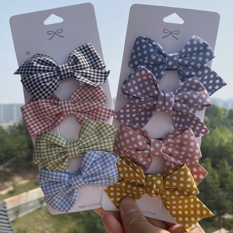 4 bucăți/set 2021 noi agrafe de păr drăguțe pentru fete mici, fundite de păr cu puncte, agrafe pentru copii, agrafe de păr metalice pentru copii, accesorii kawaii