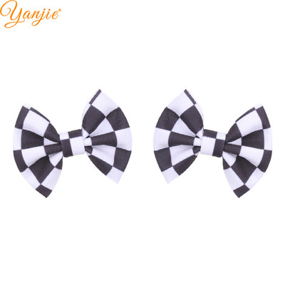 YANJIE A Pair 2021 Fashion Printed 4" Bullet Fabric Matu stils Meiteņu matu loks Barrette 2021 DIY Matu aksesuāri Matu saspraude