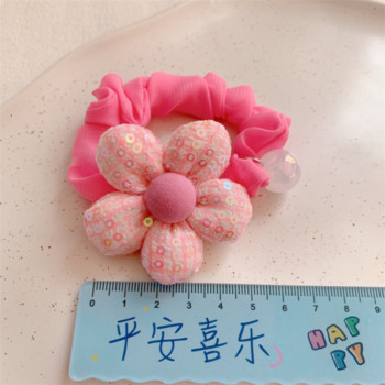 Άνοιξη 2023 Νέα κορεατική μόδα Παιδικά αξεσουάρ μαλλιών Γλυκό κορίτσι Όμορφο πολύχρωμο λουλούδι πούλιες Σχοινί μαλλιών για λεπτό έντερο