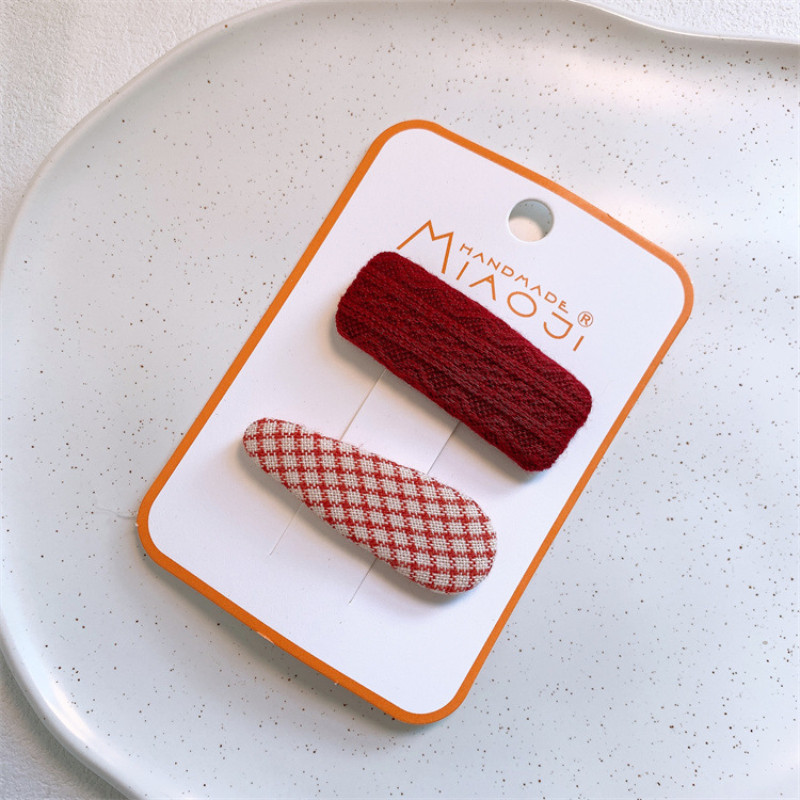 2 komada nove korejske slatke djevojke, princeze, ukosnice od tkanine, dodaci za kosu, modni dječji vuneni kvadratni ukras za glavu s kopčom