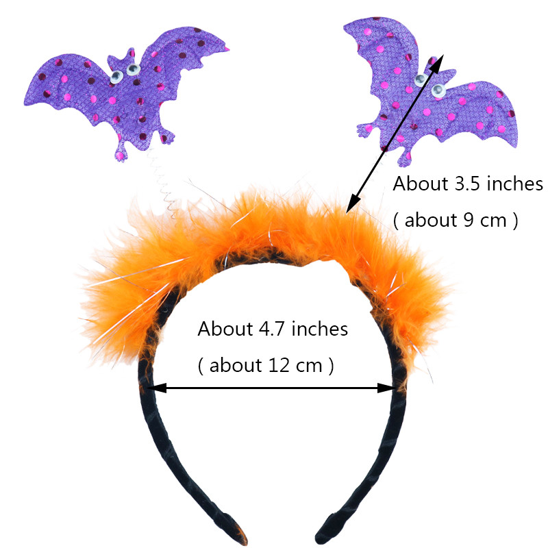 Gyerekek halloween éjszakai öltözködés haj karika lány fiú toll tavaszi tekercs sütőtök denevér hajgumi Ünnepelj Halloween Party Cosplay