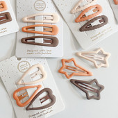 3db kávé meleg színű alappattintható baba hajcseppek lányoknak őszi színű hajbilincs tűk hajtűk pamut BB barrettes gyerek lány