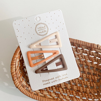 3db kávé meleg színű alappattintható baba hajcseppek lányoknak őszi színű hajbilincs tűk hajtűk pamut BB barrettes gyerek lány