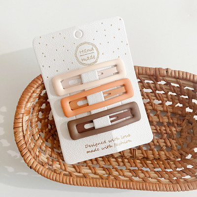 3db kávé meleg színű alappattintható baba hajcseppek lányoknak őszi színű hajbilincs tűk hajtűk pamut BB barrettes gyerek lány