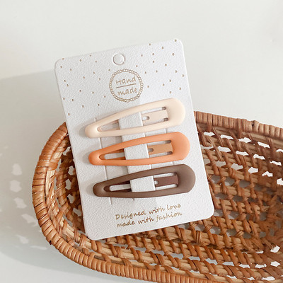 3db kávé meleg színű alappattintható baba hajcseppek lányoknak őszi színű hajbilincs tűk hajtűk pamut BB barrettes gyerek lány